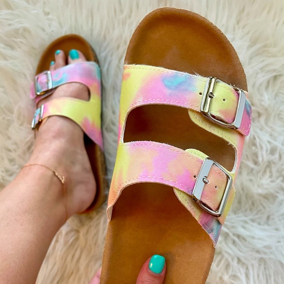 Tie Dye Footbed Sandals - Picture 2 of 16